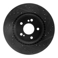 R1 93-02 Mercedes-Benz 600SL Rear Left Drilled & Slotted Black Brake Rotor