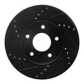 R1 11-25 Chevrolet City Express Front Left Drilled & Slotted Black Brake Rotor