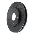 R1 11-25 Chevrolet City Express Front Left Drilled & Slotted Black Brake Rotor