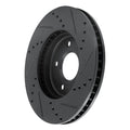 R1 11-25 Chevrolet City Express Front Left Drilled & Slotted Black Brake Rotor