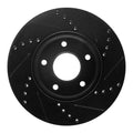 R1 11-25 Chevrolet City Express Front Left Drilled & Slotted Black Brake Rotor