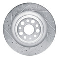 DFC 21-25 Tesla Model X Rear Left Drilled & Slotted Silver Brake Rotor