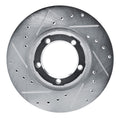 R1 87-90 Mitsubishi Van Front Left Drilled & Slotted Silver Brake Rotor
