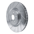 DFC 15-22 Lexus GS F Left Front Drilled & Slotted Silver Brake Rotor