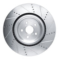 DFC 15-22 Lexus GS F Left Front Drilled & Slotted Silver Brake Rotor