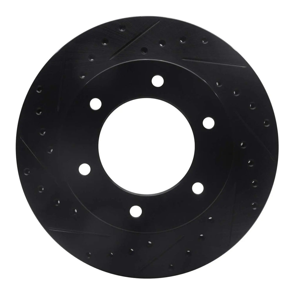 R1 01-04 Honda Passport Front Left Drilled & Slotted Black Brake Rotor
