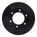 R1 01-04 Honda Passport Front Left Drilled & Slotted Black Brake Rotor