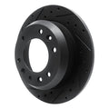 R1 06-14 Hyundai Entourage Rear Left Drilled & Slotted Black Brake Rotor