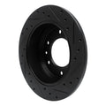 R1 06-14 Hyundai Entourage Rear Left Drilled & Slotted Black Brake Rotor