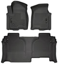 Weatherbeater Front & 2nd Seat Floor Liners For 2019-2026 Silverado/Sierra 1500/2500 HD/3500 HD 4 Piece Extended Cb Husky Liners