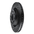 R1 2002-2018 Dodge Sprinter 2500 Rear Left Drilled & Slotted Black Brake Rotor