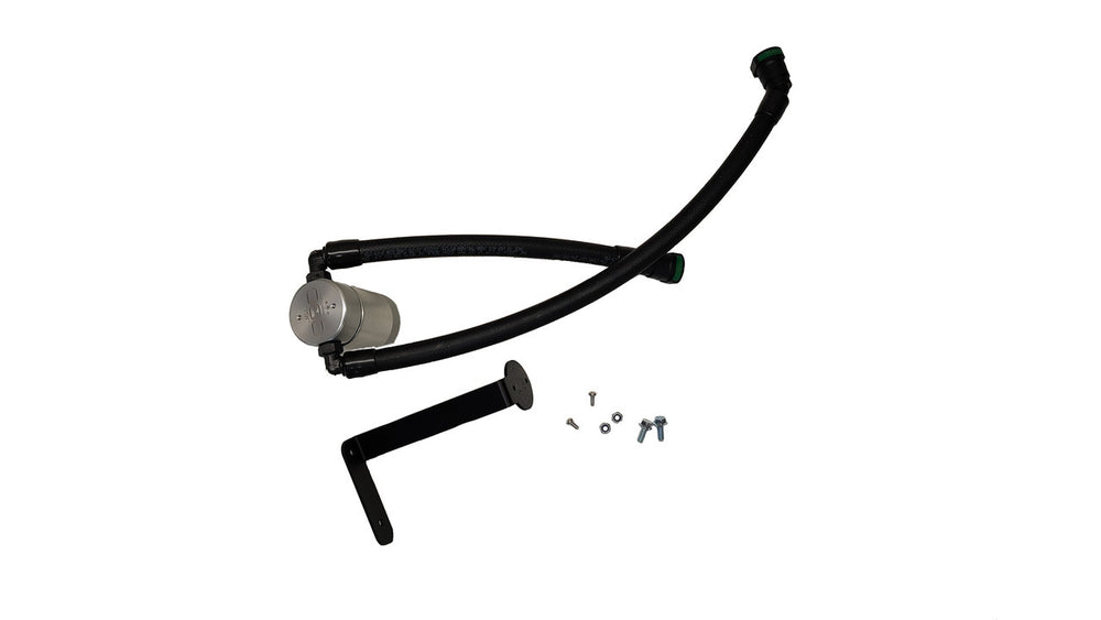 J&L 21-26 Ford F-150 5.0L Oil Separator 3.0 PCV Side - Clear Anodized
