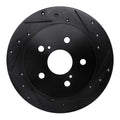 R1 2015-2025 Lexus ES250 Rear Right Drilled & Slotted Black Brake Rotor
