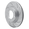 R1 Concepts Brake Rotor Drilled and Slotted Silver Fits Lexus GX460