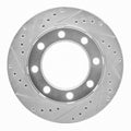 DFC 75-93 Dodge W200 Front Left Drilled & Slotted Silver Brake Rotor