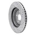 R1 04-09 Lexus RX350 Front Left Drilled & Slotted Silver Brake Rotor