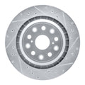 R1 07-17 Lexus LS460 Right Rear Drilled & Slotted Silver Brake Rotor