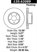 Centric 05-06 Pontiac GTO Front Premium Brake Rotors