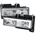 GMC CK LED BAR STYLE HEAD LIGHTS WITH CHROME HOUSING AND CLEAR LENS - USES STOCK BULBS
