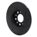 R1 15-25 Alfa Romeo Tonale Rear Left Drilled & Slotted Black Brake Rotor