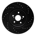 R1 08-21 Lexus NX200T Front Left Drilled & Slotted Black Brake Rotor