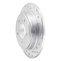 R1 93-04 Chrysler Concorde Rear Right Drilled & Slotted Silver Brake Rotor