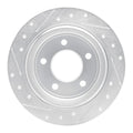 R1 93-04 Chrysler Concorde Rear Right Drilled & Slotted Silver Brake Rotor