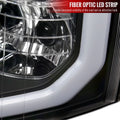 OE STYLE HEADLIGHTS WITH LED BAR MATTE BLACK HOUSING AND CLEAR LENS