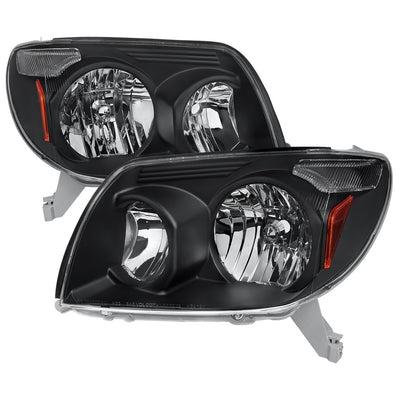 HEADLIGHTS BLACK HOUSING CLEAR LENS WITH AMBER REFLECTOR - NO BULBS INCLUDED