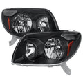 HEADLIGHTS BLACK HOUSING CLEAR LENS WITH AMBER REFLECTOR - NO BULBS INCLUDED