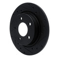 R1 04-13 Mazda 3 Rear Right Drilled & Slotted Black Brake Rotor