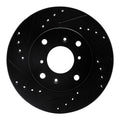 R1 98-02 Acura CL Front Left Drilled & Slotted Black Brake Rotor