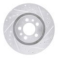 R1 98-15 Volkswagen Golf City (Canada) Front Right Drilled & Slotted Silver Brake Rotor