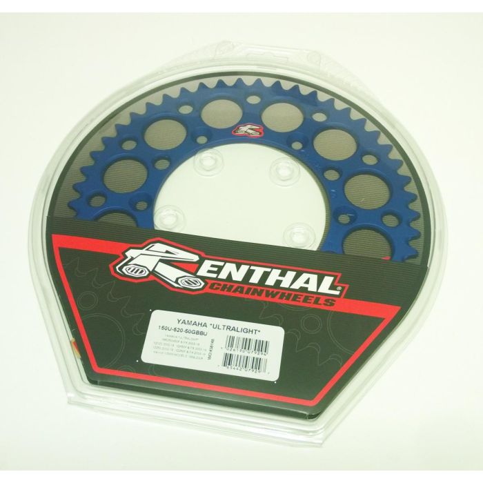 Renthal 99-24 Yam YZ125/X/G/ 250/F/X/450F/FX/ WR250-450F Rear Grooved Sprocket - Blu 520-50P Teeth