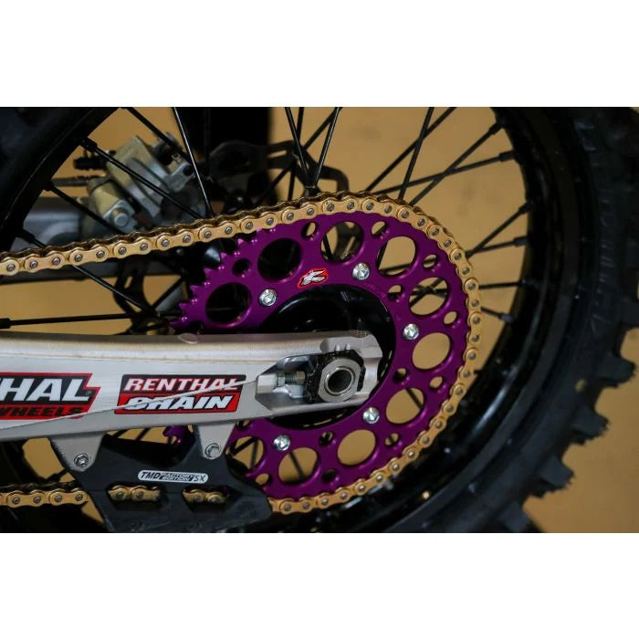 Renthal 94+ Kawasaki KX 125-450 Rear Grooved Sprocket - Purple 520-51 teeth
