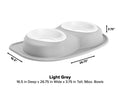 WeatherTech Pet Feeding System Double Low 96oz 3in. Poly Bowl - Light Grey
