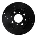 R1 90-00 Honda Civic Wagon Front Left Drilled & Slotted Black Brake Rotor