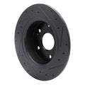 R1 2016-2025 Honda Accord Sedan Rear Left Drilled & Slotted Black Brake Rotor