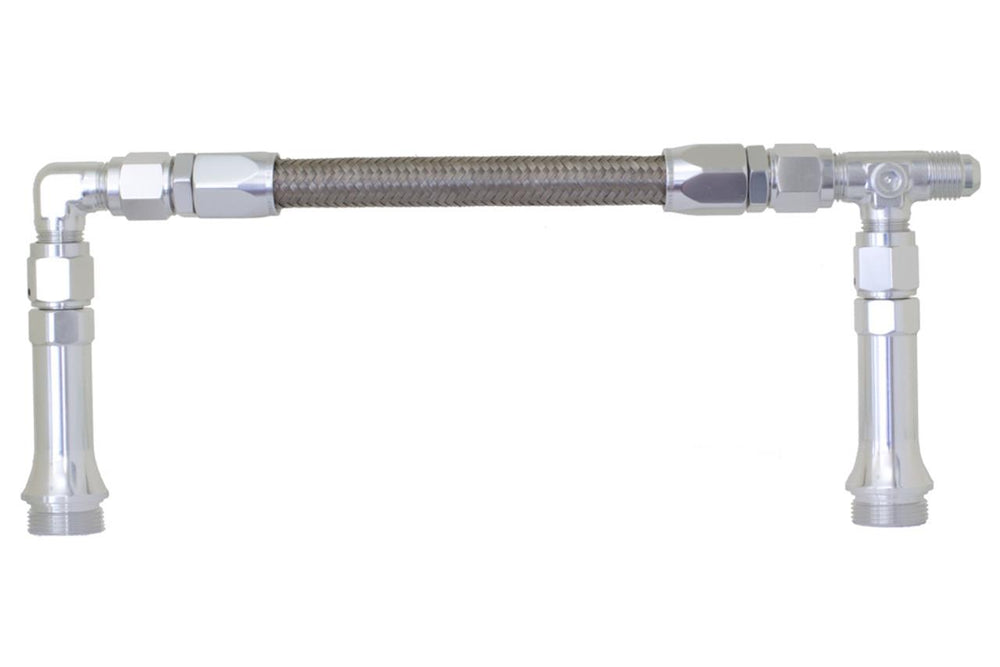 08 AN DUAL FEED CARB LINE TO FIT FST CARB(9.5 IN9.75 IN C/L4150 STYLE)CLEAR
