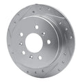 R1 06-10 Buick ALLURE Rear Left Drilled & Slotted Silver Brake Rotor