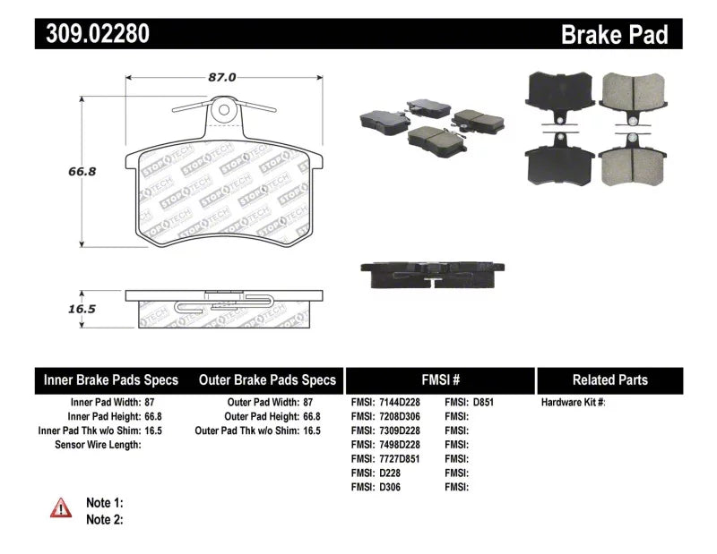 Stoptech Sport PAD VW