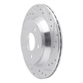 DFC 94-04 Ford Mustang Rear Right Drilled & Slotted Silver Brake Rotor