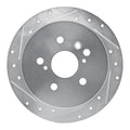 DFC 04-09 Lexus RX400h Rear Left Drilled & Slotted Silver Brake Rotor