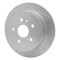 DFC 04-09 Lexus RX400h Rear Left Drilled & Slotted Silver Brake Rotor