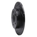 R1 11-16 Scion TC Rear Left Drilled & Slotted Black Brake Rotor