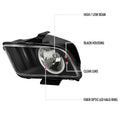 HEADLIGHTS WITH LED HALO BLACK HOUSING AND CLEAR LENS- USE H13 STOCK BULBS