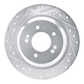 R1 2021-2025 Hyundai Kona EV Rear Left Drilled & Slotted Silver Brake Rotor