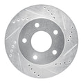 R1 83-96 Buick Reatta Front Right Drilled & Slotted Silver Brake Rotor
