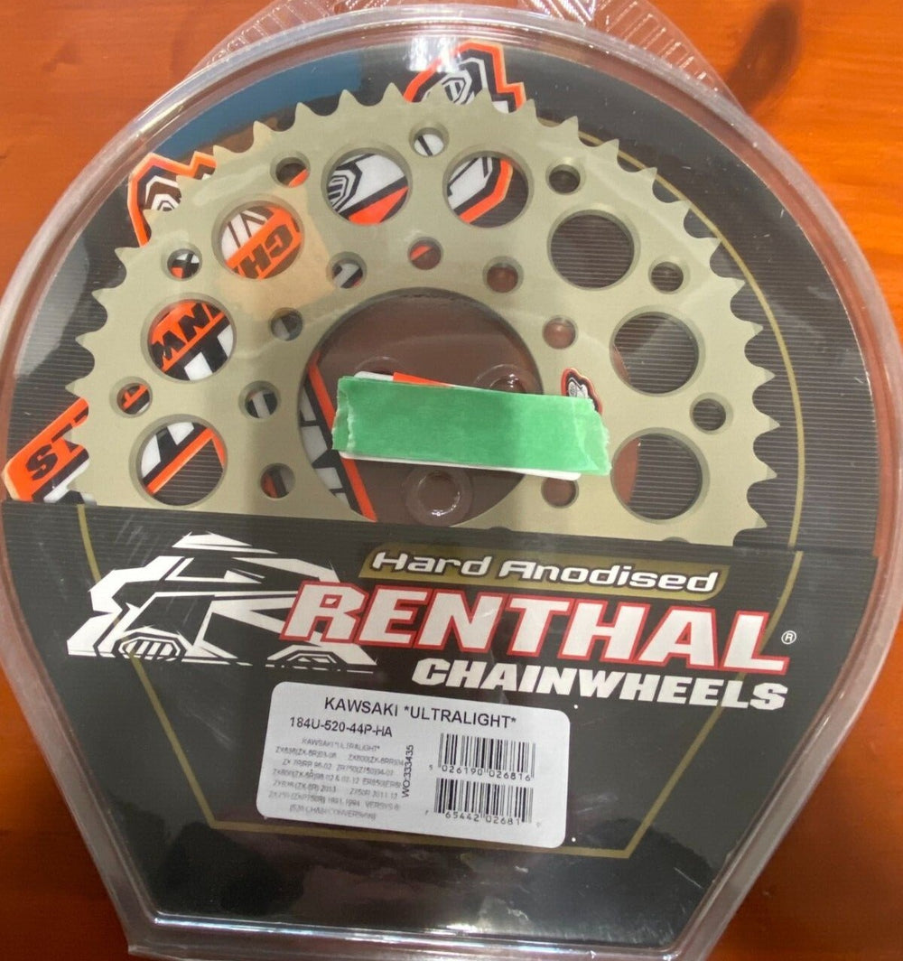 Renthal 84-23 Kawasaki ZX 400-750/ER650/Versys 650/Z650-800 Rear Sprocket - H Anod 520-43P Teeth