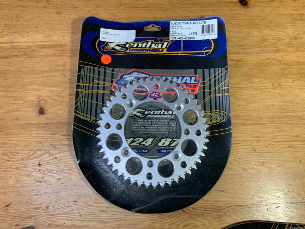 Renthal 02-22 Suzuki RM 85/ 93-18 Yamaha YZ80/YZ 85 Rear Sprocket Grooved - Silver 428-47P Teeth